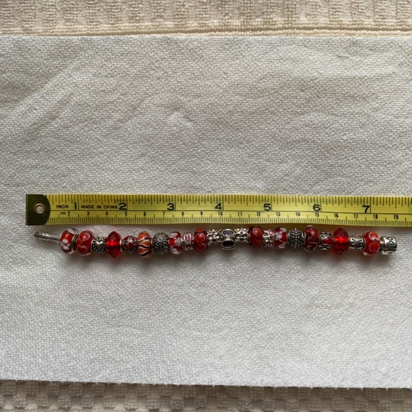 Authentic Pandora sterling silver bracelet with  genuine sterling silver beads - Picture 6 of 7